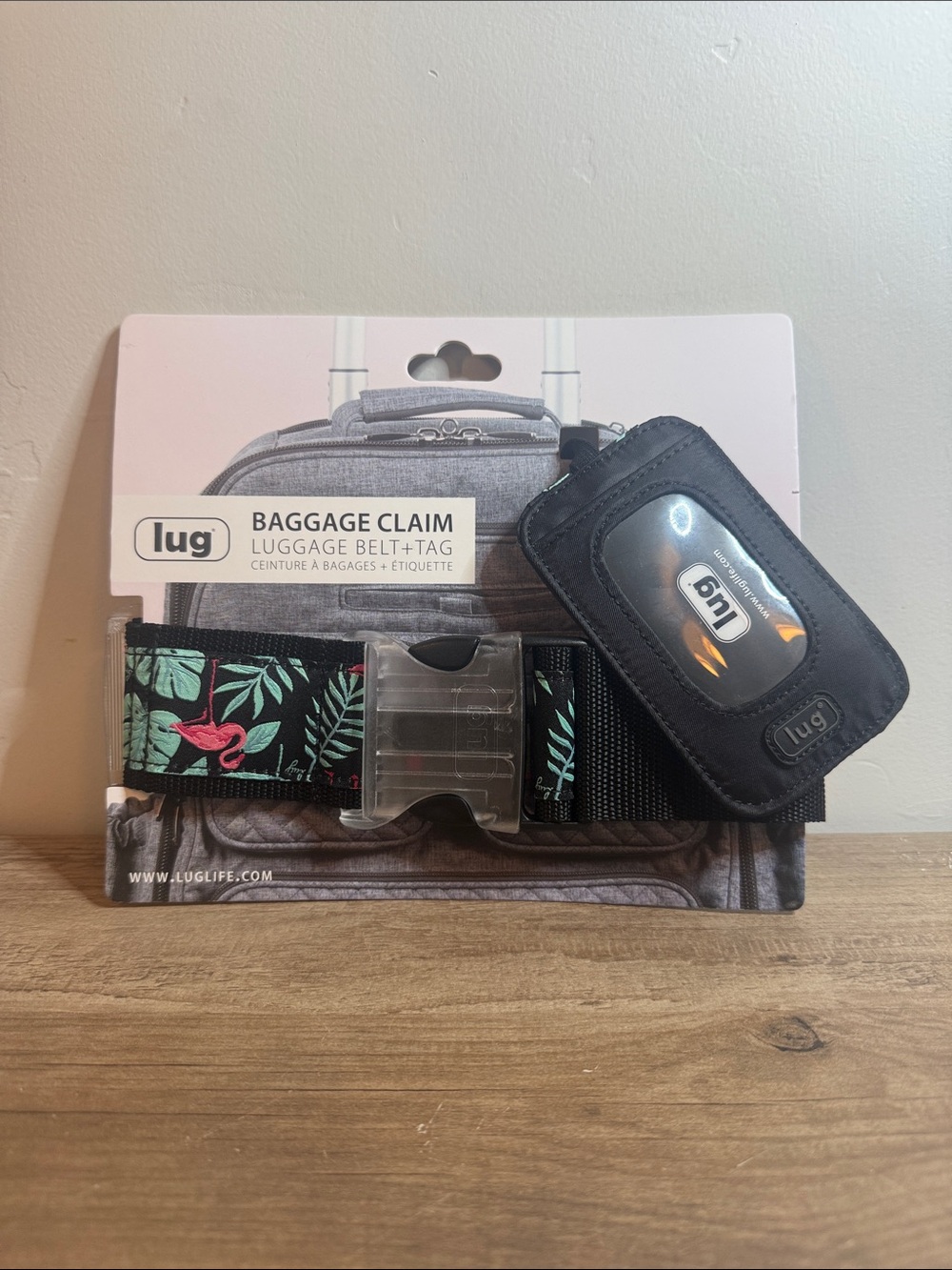 NWT Lug Baggage Claim Luggage Belt + Tag Set – Flamingo Tropical Print